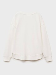 Mango Cream 100% Cotton Varsity Sweatshirt - Image 4 of 5