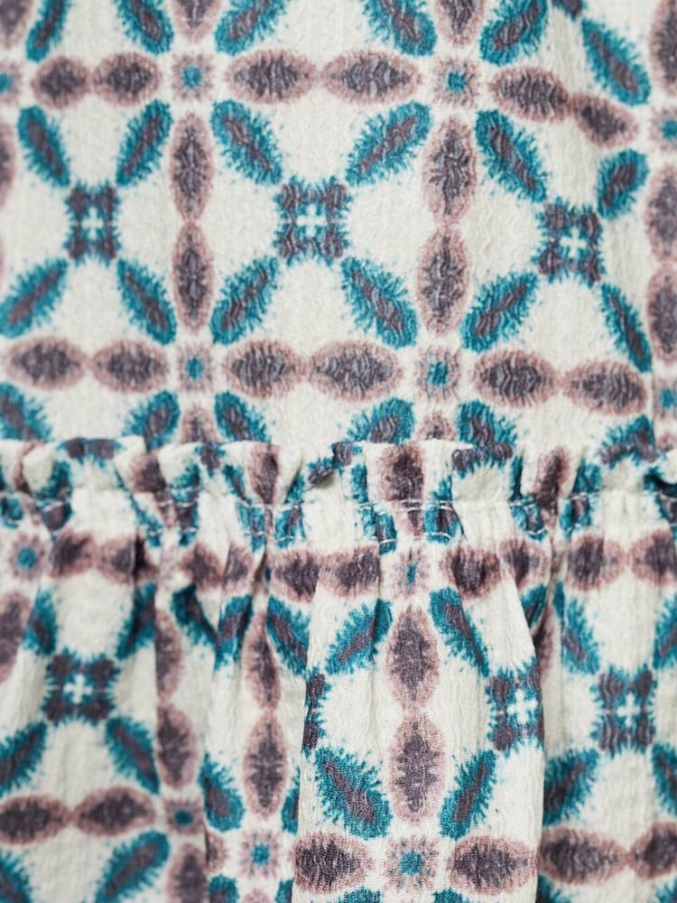 Mango Cream Geometric Print Blouse - Image 6 of 6 Mango Cream Geometric Print Blouse - Image 6 of 6