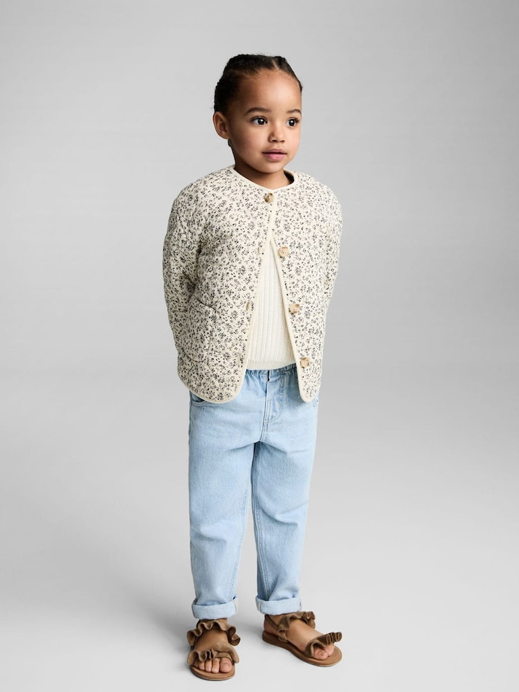 Mango Cream Floral Quilted Jacket - Image 1 of 5