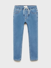 Mango Blue Drawstring Blue Relaxed Jeans - Image 1 of 3