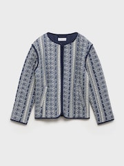 Mango Blue Printed Quilted Jacket - Image 1 of 3
