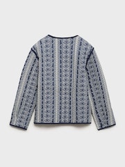 Mango Blue Printed Quilted Jacket - Image 2 of 3