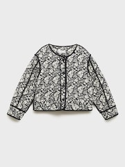 Mango Black Floral Print Jacket - Image 1 of 3
