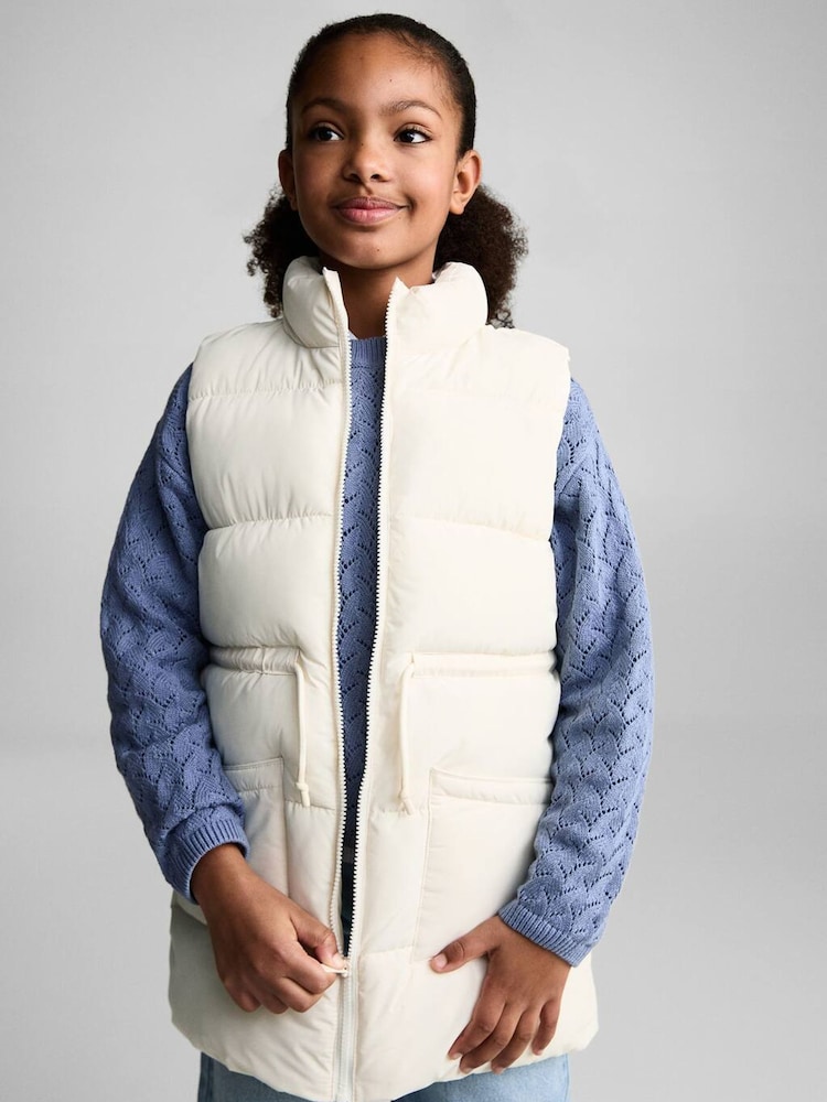 Mango Cream Puffer Gilet - Image 2 of 6