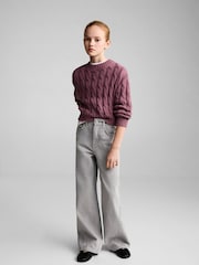 Mango Purple Cable Knit Jumper - Image 1 of 6