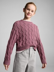 Mango Purple Cable Knit Jumper - Image 2 of 6