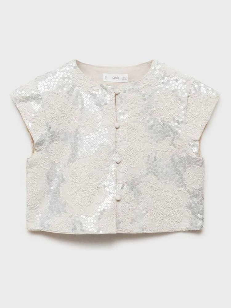 Mango Cream Embroidered Gilet - Image 1 of 3