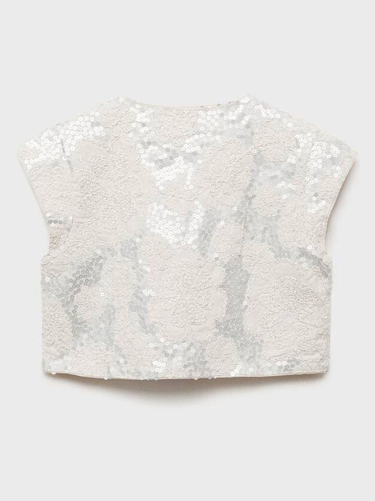 Mango Cream Embroidered Gilet - Image 2 of 3