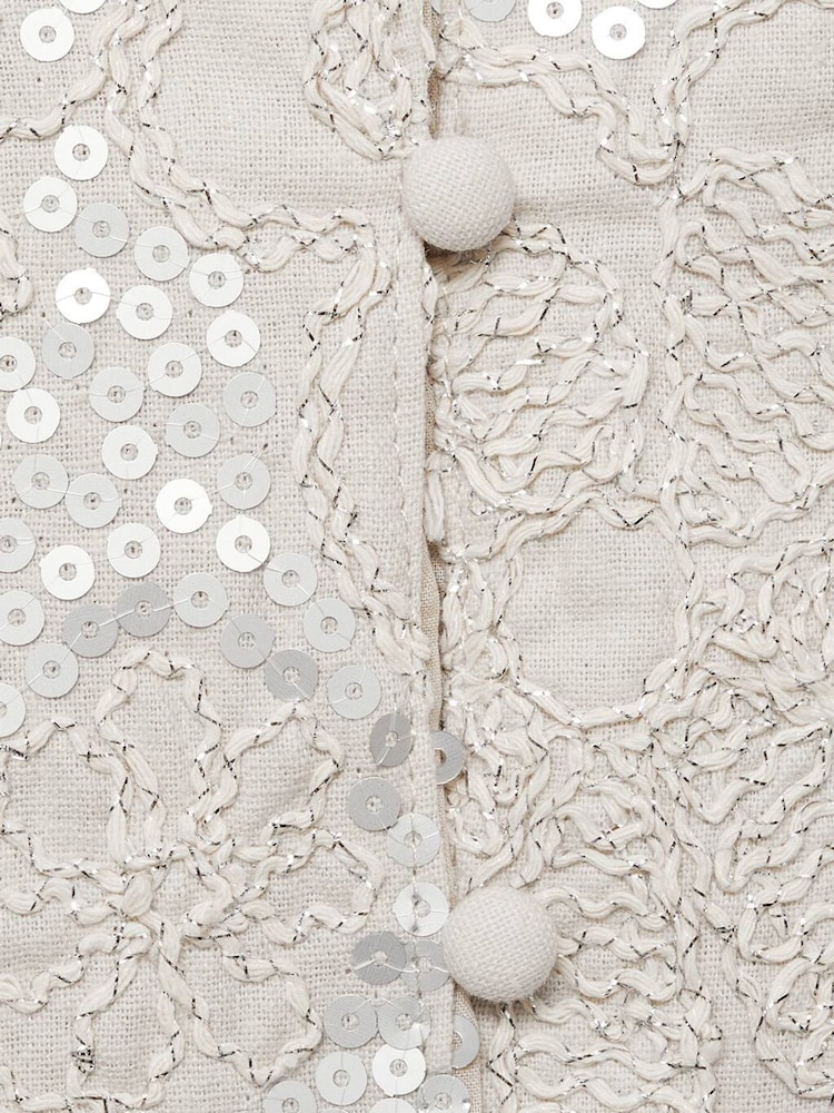 Mango Cream Embroidered Gilet - Image 3 of 3