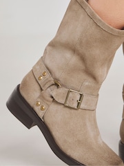Simply Be Suede Harness Buckle Boots In Wide Fit - Slika 4 iz 5