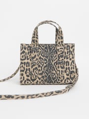 Simply Be 100% Cotton Leopard Print Mini Tote Bag - תמונה 2 מתוך 5