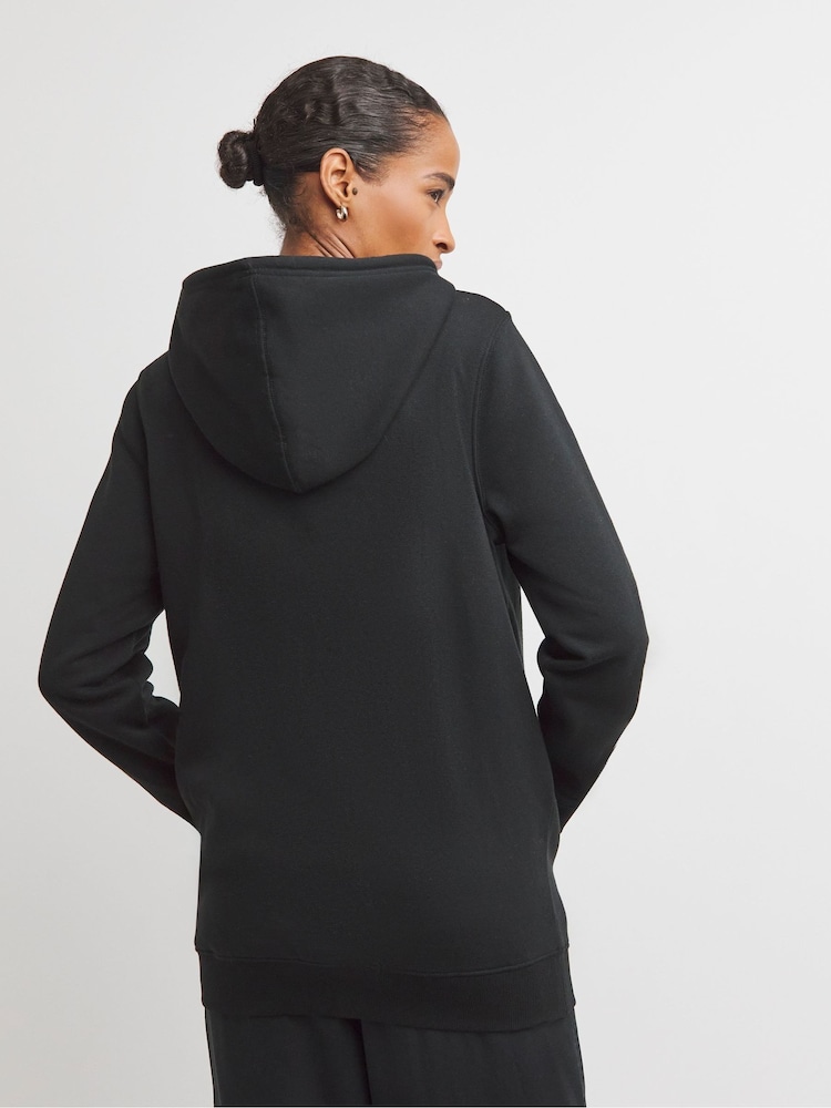 JD Williams Black Longline Zip Up Hoodie - Image 2 of 4