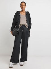 JD Williams Black Longline Zip Up Hoodie - Image 3 of 4