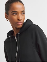 JD Williams Black Longline Zip Up Hoodie - Image 4 of 4