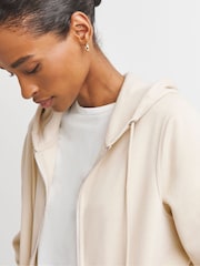 JD Williams Natural Longline Zip Hoodie - Image 3 of 4