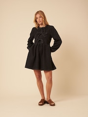 Nobodys Child Black Plain Denim Eden Mini Dress - Image 3 of 5