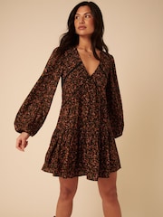 Nobodys Child Black Betsie Ditsy Marley Mini Dress - Image 1 of 5