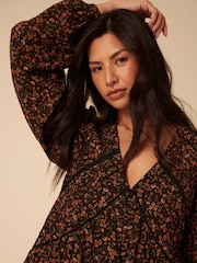 Nobodys Child Black Betsie Ditsy Marley Mini Dress - Image 5 of 5