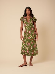 Nobodys Child Green Savanna Sarasa Layla Midi Dress - Image 1 of 5