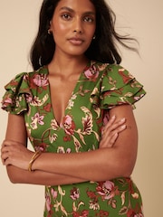 Nobodys Child Green Savanna Sarasa Layla Midi Dress - Image 4 of 5