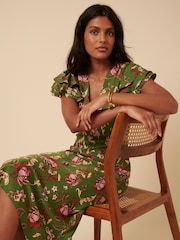 Nobodys Child Green Savanna Sarasa Layla Midi Dress - Image 5 of 5