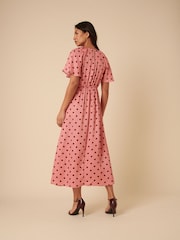 Nobodys Child Pink Emmy Spot Madeira Midi Dress - Image 2 of 5