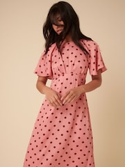 Nobodys Child Pink Emmy Spot Madeira Midi Dress - Image 4 of 5