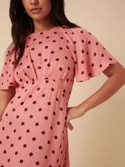 Nobodys Child Pink Emmy Spot Madeira Midi Dress - Image 5 of 5