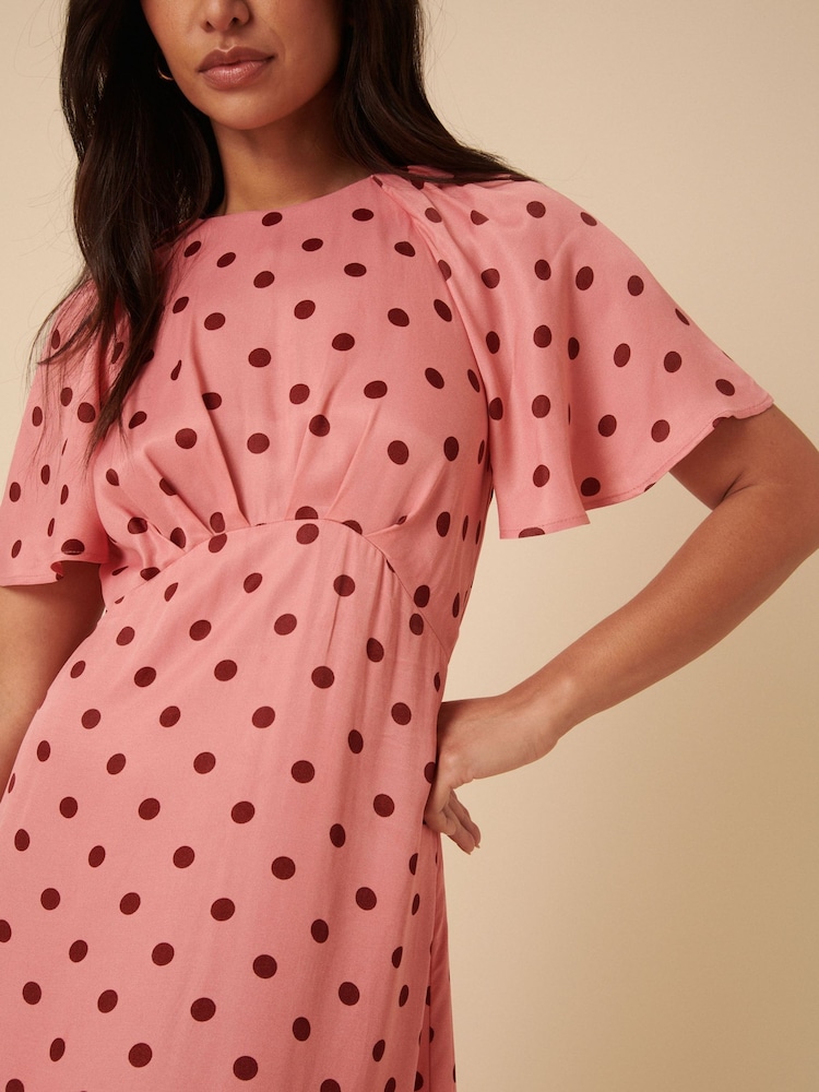 Nobodys Child Pink Emmy Spot Madeira Midi Dress - Image 5 of 5