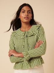 Nobodys Child Green Britney Ruffle Blouse - Image 1 of 1