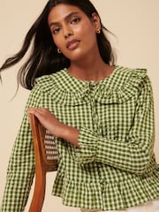 Nobodys Child Green Britney Ruffle Blouse - Image 2 of 5