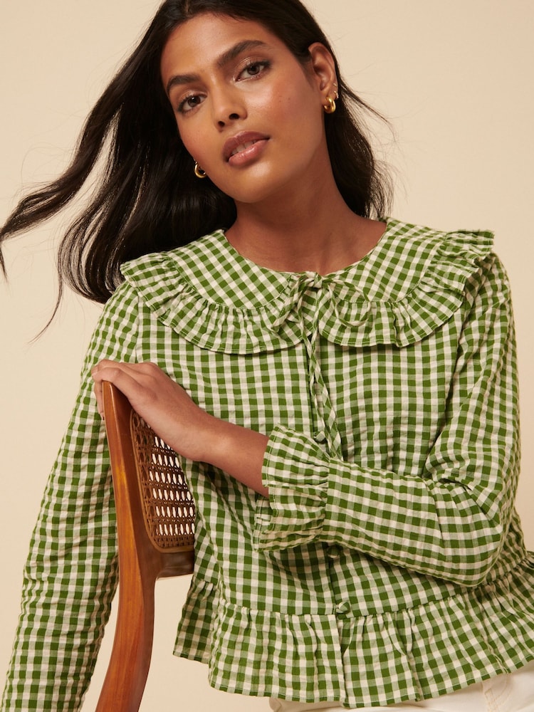 Nobodys Child Green Britney Ruffle Blouse - Image 2 of 5