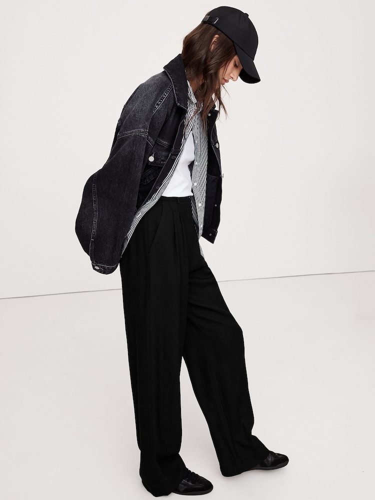 Banana Republic Black Soho High Waisted Wide-Leg trousers - Image 3 of 5