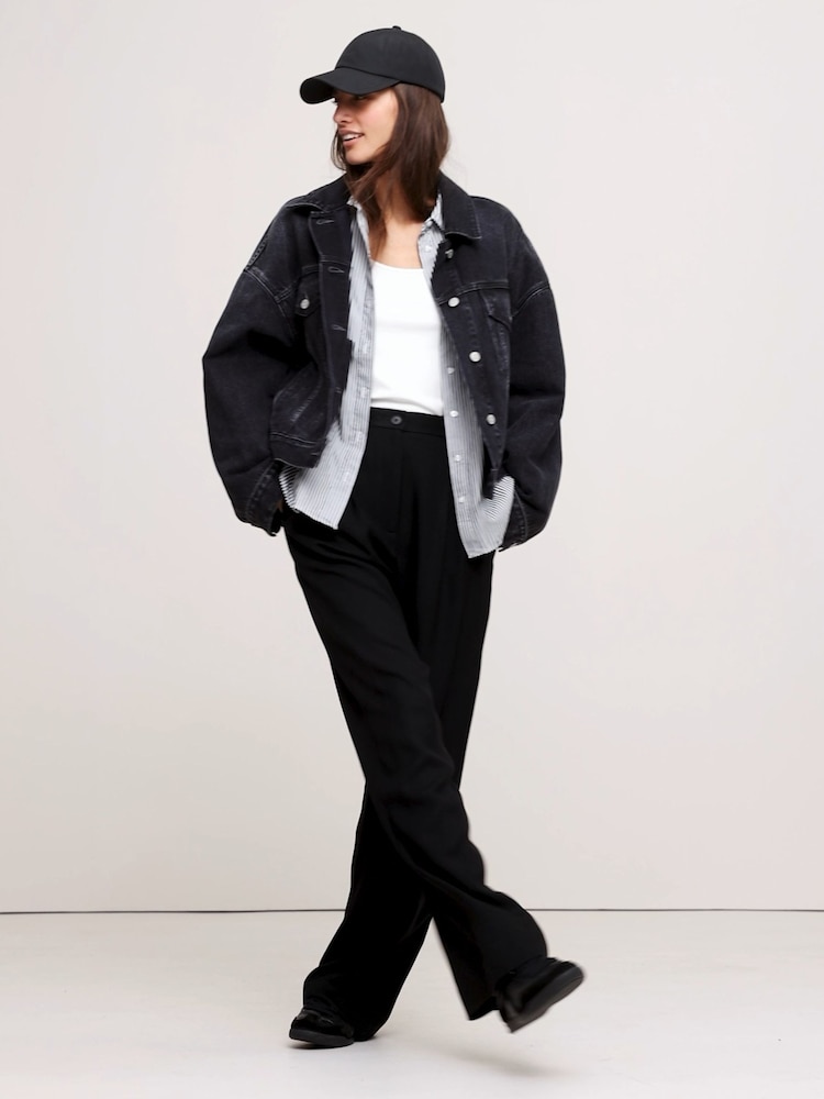 Banana Republic Black Soho High Waisted Wide-Leg trousers - Image 4 of 5