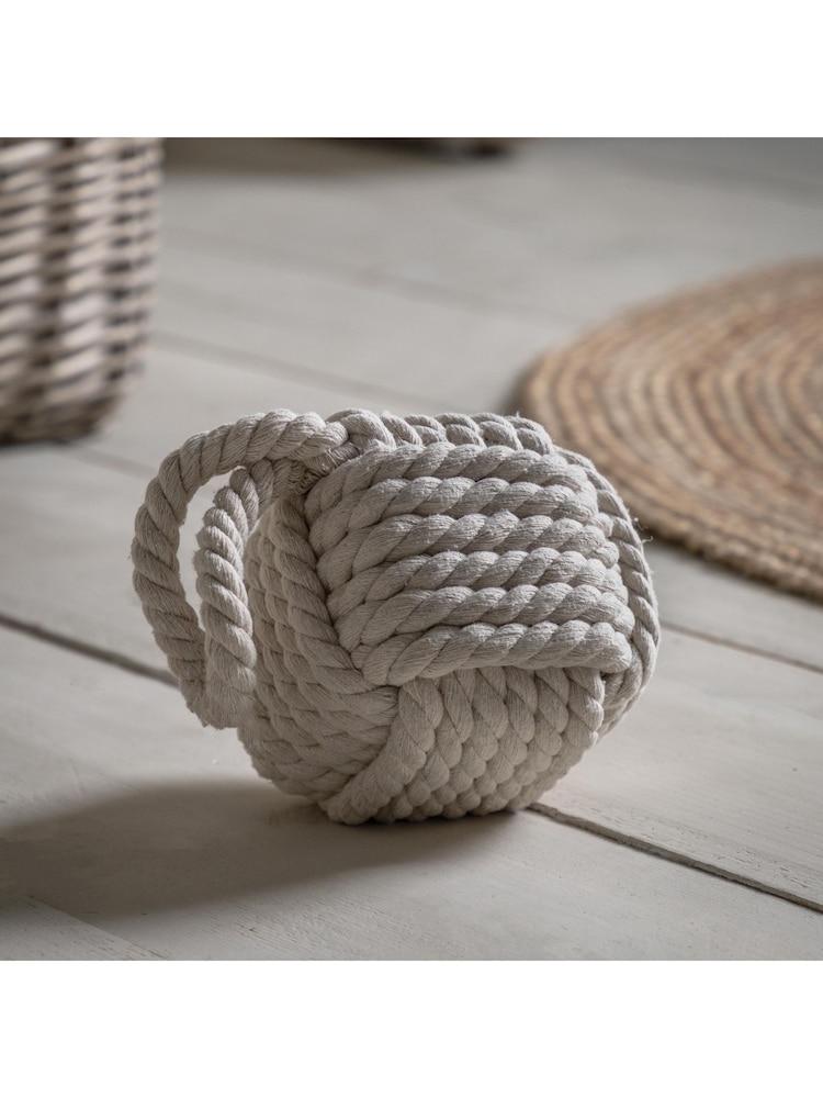 Gallery Home White Rope Doorstop 140mm - Image 1 of 5 Gallery Home White Rope Doorstop 140mm - Image 1 of 5