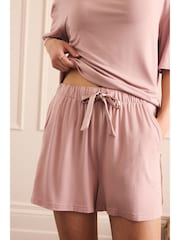 Pink Jesrey Satin Mix Short Pyjamas Set - Image 3 of 16