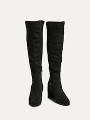 Linzi Black Mandy Block Heeled Knee High Boots - Image 3 of 5