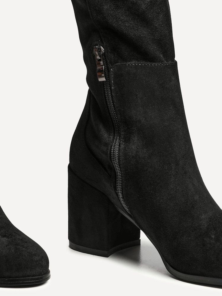 Linzi Black Mandy Block Heeled Knee High Boots - Image 5 of 5