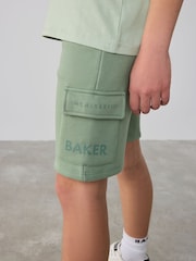 Grün - Baker by Ted Baker Graphic T-Shirt and Cargo Shorts Set - Bild 6 von 13