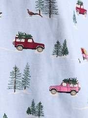 Joules Lyla Blue 4x4 Jersey Cotton Pyjama Set - Image 7 of 9