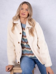 Lakeland Clothing Cream Savanna Teddy Jacket - Image 4 of 9
