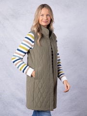Lakeland Clothing Green Terra Quilted Longline Gilet - Image 1 of 7