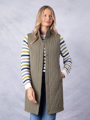 Lakeland Clothing Green Terra Quilted Longline Gilet - Image 2 of 7