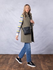 Lakeland Clothing Green Terra Quilted Longline Gilet - Image 3 of 7