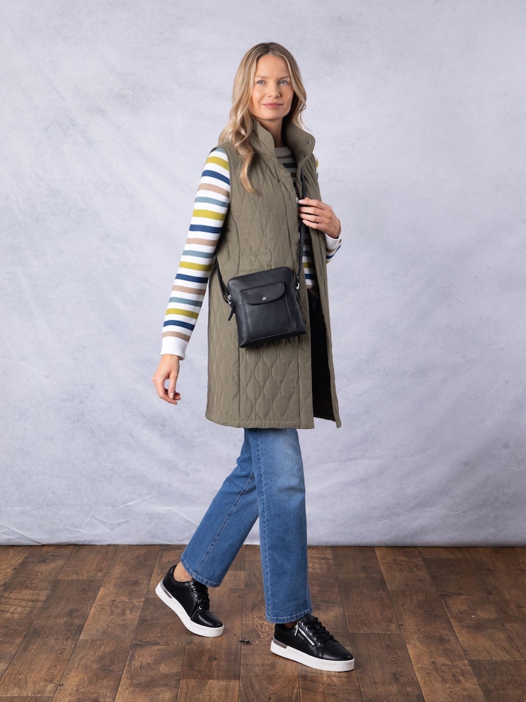 Lakeland Clothing Green Terra Quilted Longline Gilet - Image 3 of 7