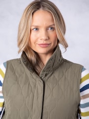 Lakeland Clothing Green Terra Quilted Longline Gilet - Image 6 of 7