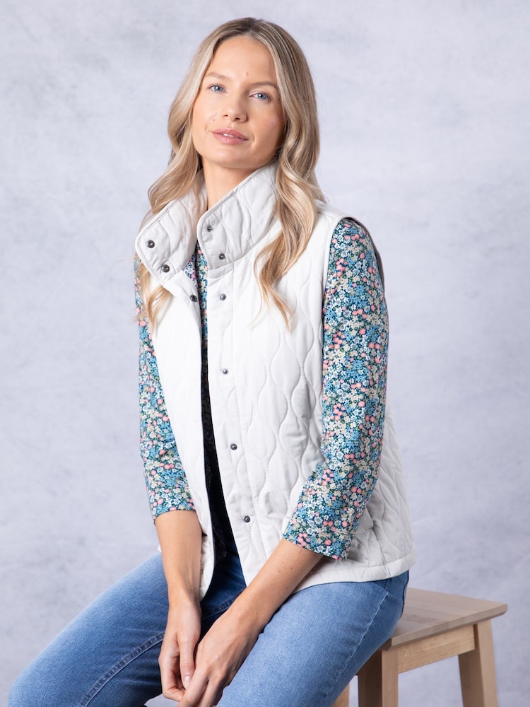 Lakeland Clothing Cream Stella Quilted Gilet - Image 1 of 9