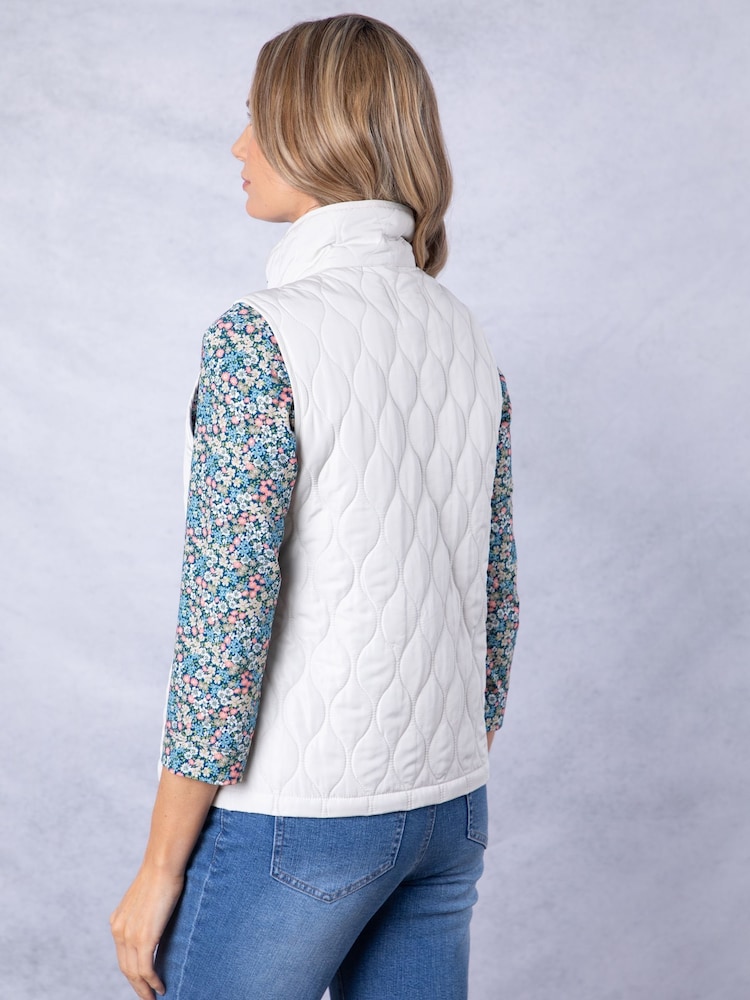 Lakeland Clothing Cream Stella Quilted Gilet - Image 5 of 9
