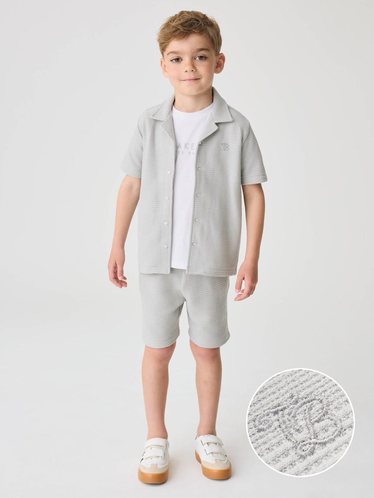 Baker by Ted Baker Textured Shirt T-Shirt and Shorts Set - Image 1 of 14