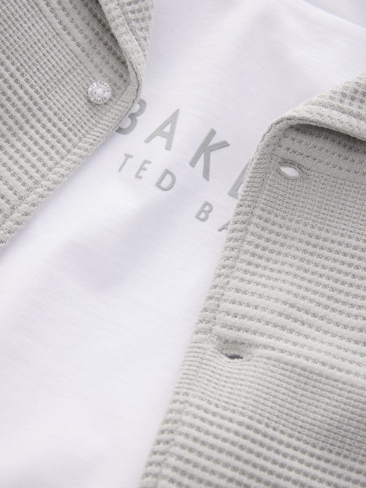 Baker by Ted Baker Textured Shirt T-Shirt and Shorts Set - Image 12 of 14